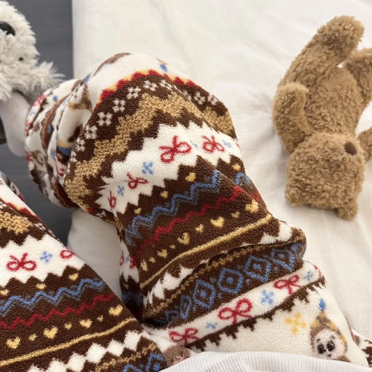 Christmas Pattern Plush Sweatshirt