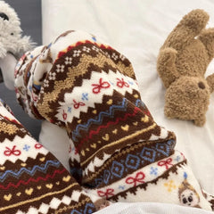 Christmas Pattern Plush Sweatshirt