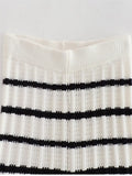 Stripe Knitted Vest Top And Pants Set