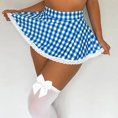 Plaid Print Mini A-line Skirt