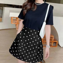 Polka Dot A-line Pocket Mini Skirt