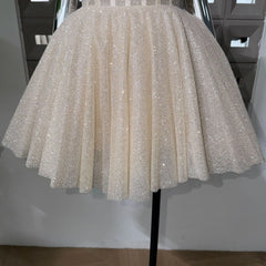 Strapless Glitter Flared Mini Dress