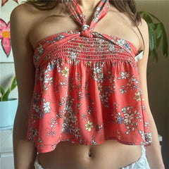 Printed Strapless Tie Up Peplum Top