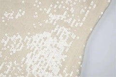 White Sequin Ruffle Hem Midi Dress