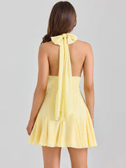 Halter Tie Up Mini Dress