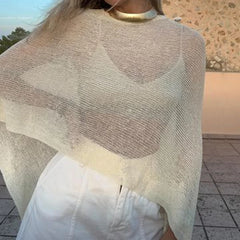 Sheer Shawl Beach Cover-ups Knitted Top