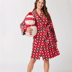 Christmas Plush Bathrobe with Pockets