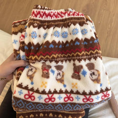 Christmas Pattern Plush Sweatshirt