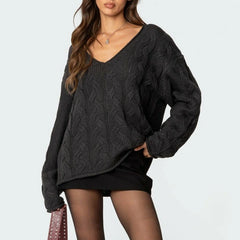 Cable Knit Off Shoulder Sweater