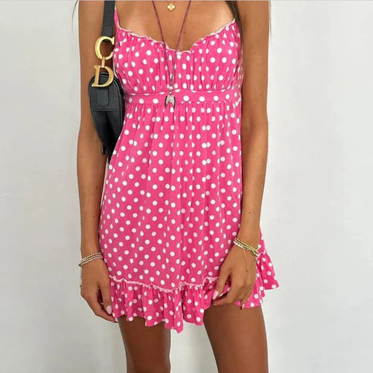 Polka Dot Babydoll Mini Dress
