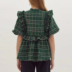 Gingham Babydoll Blouse