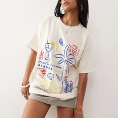 Summer Short Sleeve Printed Graphic T Shirt