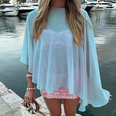 Sheer Chiffon Shawl Wrap Cover-up