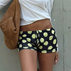 Polka Dot Print Drawstring Shorts