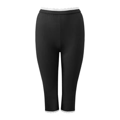 Lace Trim Capri Leggings