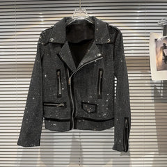 Rhinestone Moto Jacket