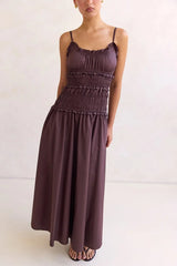 Smocked Tiered Spaghetti Strap Maxi Dress