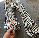 Zebra Stripes Sweatpants Women High Waist Streetwear Trousers