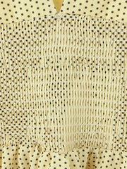 Yellow Polka Dot V-neck Button Up Mini Dress