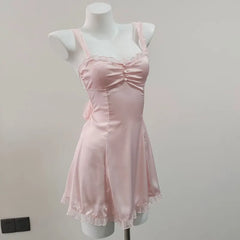 Back Cross Tie Up Slip Nightdress