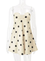 Strapless Polka Dot Mini Dress