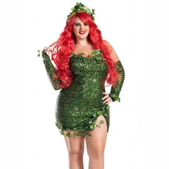 “Batman character cosplay Poison Ivy sequin dress outfit”