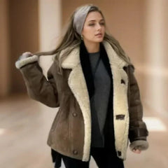 Suede Fur Coat Lapel Jacket