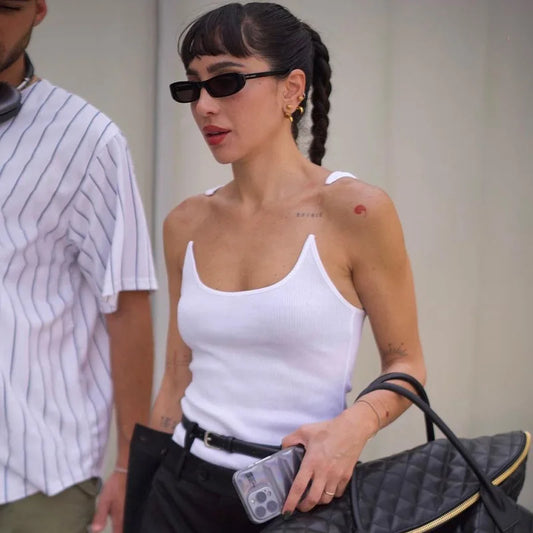 Ribbed Transparent Strap Tank Top