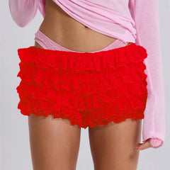 Lace Ruffle Shorts Layered Bloomers