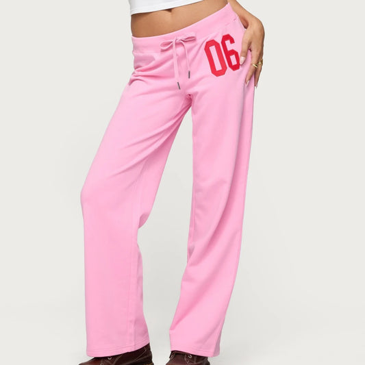 Low Waist Straight Leg Number Sweatpants