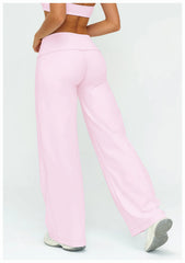 Wide Leg Fold Over Low Rise Flare Yoga Sweatpants