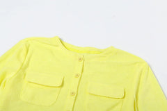 Yellow Terry Cardigan And Shorts Set