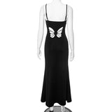 Butterfly Cut Out Back Design Midi Dress