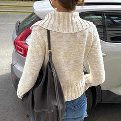 Lapel Buttoned Knitted Cardigan