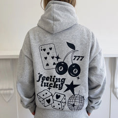 Star/Luck Graphic Hooded Sweatshirt