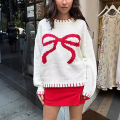 Bow Jacquard Sweater