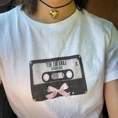 Audio Tape Print White Tee - Free From Label