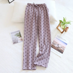 Cotton Heart Dotted Printed Drawstring Trousers
