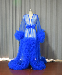 Long Tulle Fluffy Sleepwear Robes