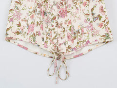 Floral Print Strapless Corset Mini Dress