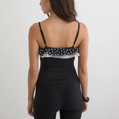 Ruffled Polka Dot Camisole Top