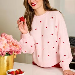 Heart Embroidery Sweater