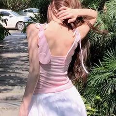 Angel Wing Tie Up Tank Top