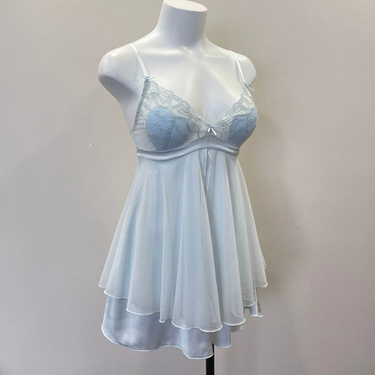 Lace Embroidered Tulle Mesh Night Gown