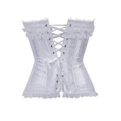 Satin Bow Lace Strapless Corset Top