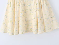 Yellow Floral Corset Skater Mini Dress