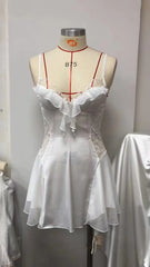 Lace Mesh Patchwork Frill Cami Nighdress