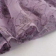 Purple Floral Mesh Midi Skirt