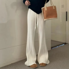Knit Drawstring Straight Loose Pants