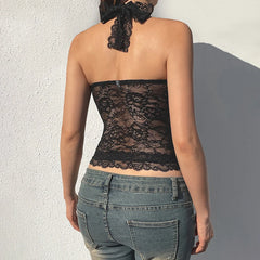 Lace Halter Tank Top